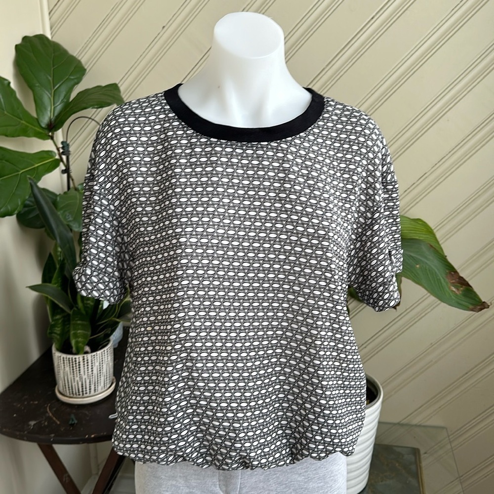 Halogen Open Back Black White Top Large